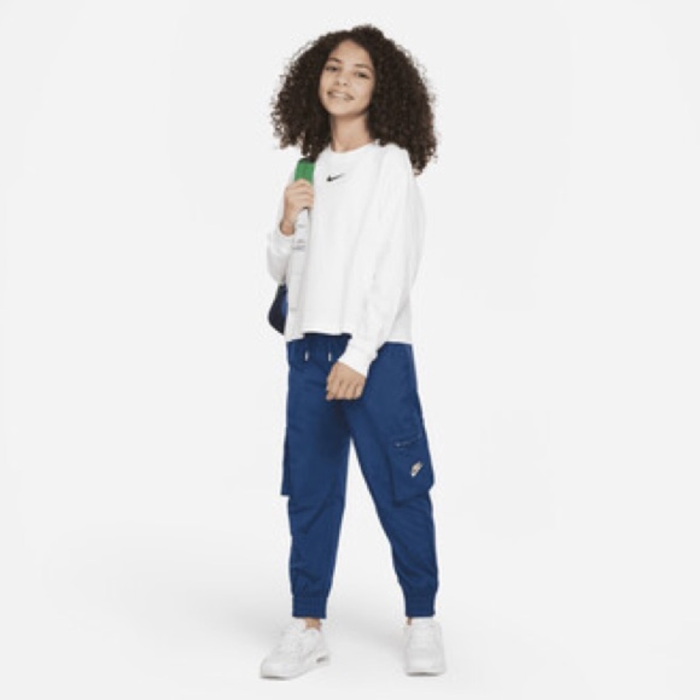 Sportswear Big Kids' (Girls') Woven Cargo Pants in Blue